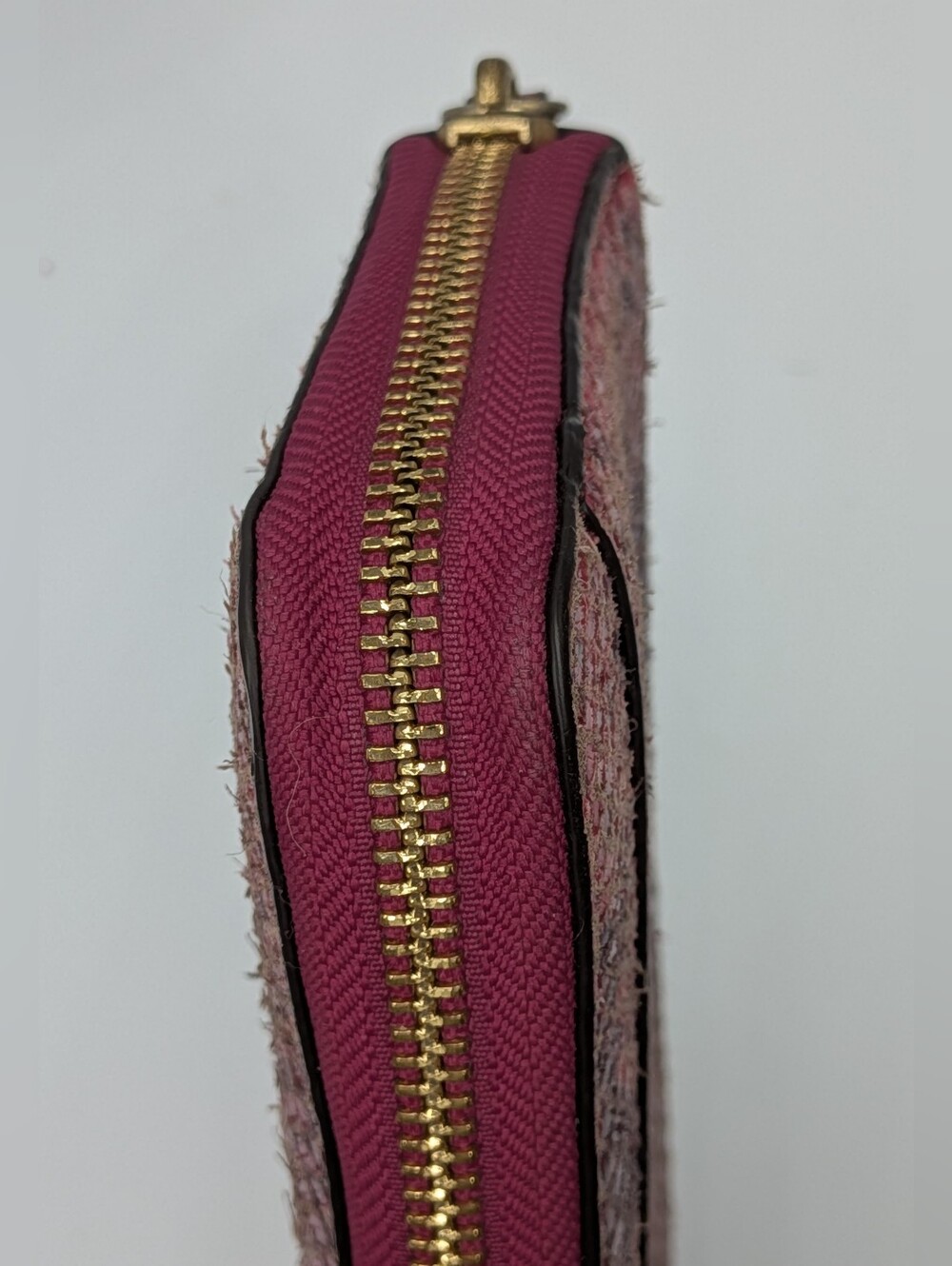Coach Wallet Python Snakeskin Leather Raspberry Pink Black Zip Around Accordion - Picture 9 of 16